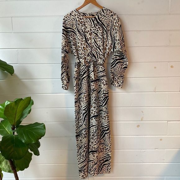 NWT ASOS Animal Print Wide Leg Jumpsuit - Picture 3 of 16